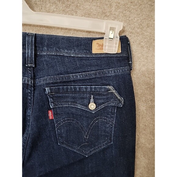 Levis 515 Bootcut Jeans Womens 8 29x32 Blue Dark Wash Cotton Stretch - Picture 4 of 8